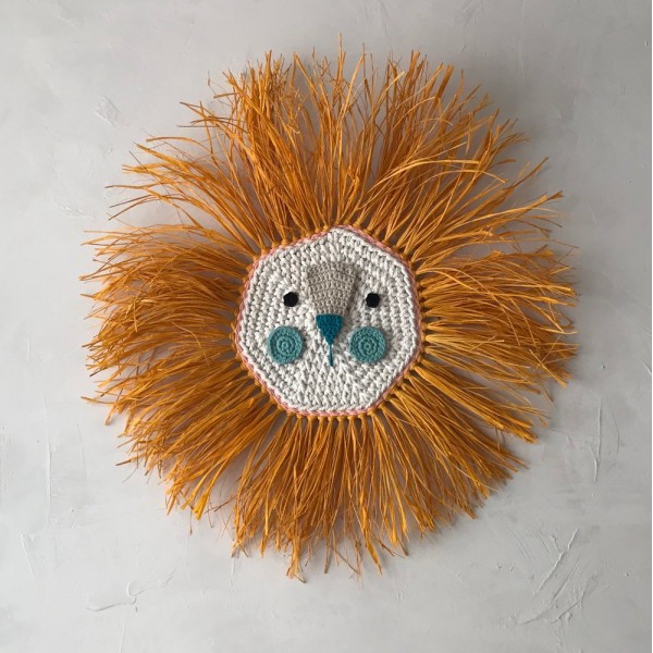 Παιδικη διακοσμηση τοιχου - ILA Y ELA Διακοσμητικό Λιοντάρι Τοίχου -TURQUOISE FACE
