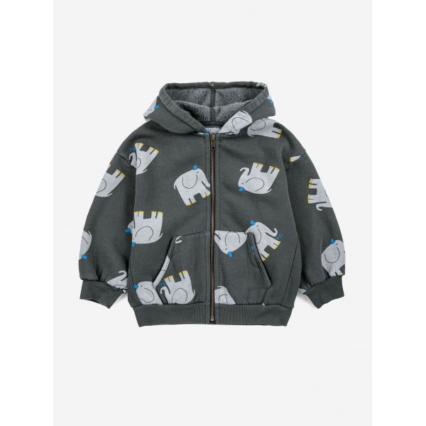 Bobo Choses THE ELEPHANT ALL OVER ORGANIC ZIPPED HOODIE ΚΟΡΙΤΣΙ