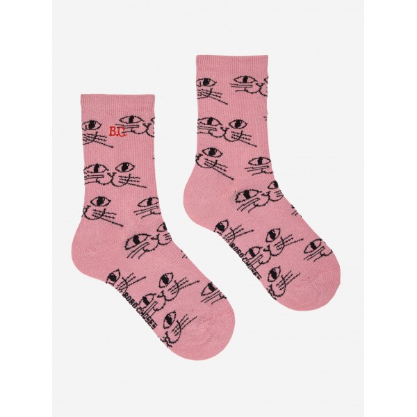 Bobo Choses SMILING CAT ALL OVER LONG SOCKS ΚΟΡΙΤΣΙ