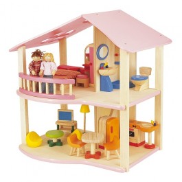 Pin Toys Ξύλινο Κουκλόσπιτο - Ροζ, κουκλοσπιτο, ξυλινο κουκλοσπιτο, κουκλοσπιτα, ξυλινα κουκλοσπιτα, δεντροσπιτο, φιγουρες, παιχνδια, ανεμη, ποιοτικα παιχνιδια,