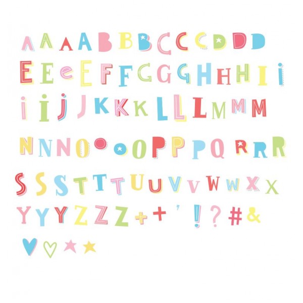 Παιδικη διακοσμηση - Lightbox letter set: Funky - black