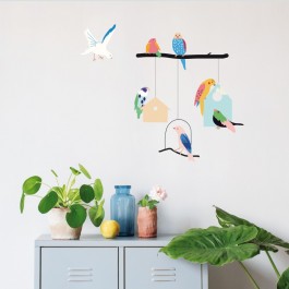 Mimi'lou: Αυτοκόλλητα τοίχου Easy "Birds and Houses" ΠΑΙΔΙΚΑ ΑΞΕΣΟΥΑΡ