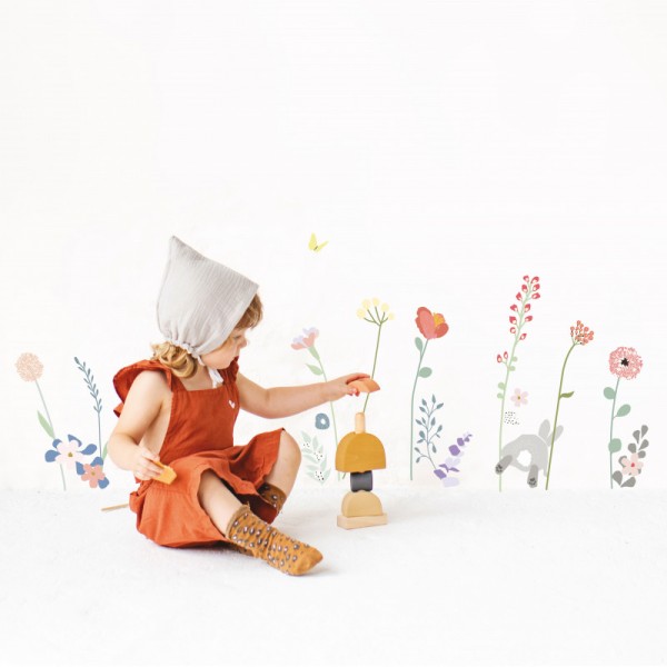 Παιδικη διακοσμηση τοιχου - Mimi'lou: Αυτοκόλλητα τοίχου Easy "Fleurs Des Champs" ΑΞΕΣΟΥΑΡ